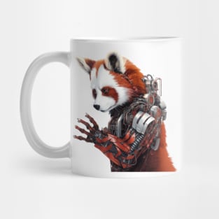 Mechanized Marvel: Red Panda Cyborg Mug